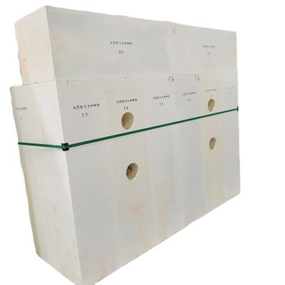 일반 굴절성 AZS 33 36 41 WS/PT 백색 Zirconia Corundum로 만든 블록 벽돌